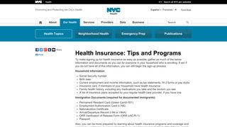 Health Insurance: Tips and Programs - NYC Health - NYC.gov