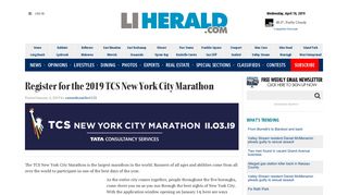 Register for the 2019 TCS New York City Marathon | Herald ...