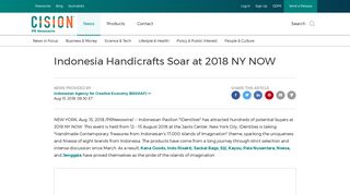 Indonesia Handicrafts Soar at 2018 NY NOW - PR Newswire