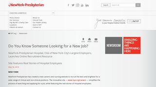 Do You Know Someone Looking for a New Job? - NewYork ... - NYP.org