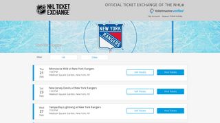 New York Rangers Tickets 2018-19 | NHL Official Ticket Exchange