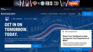 New York Rangers Tickets | MSG | Rangers Ticket Central - MSG.com