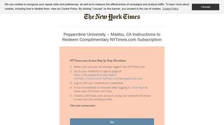 Pepperdine University - Access NYT « The New York Times in Education