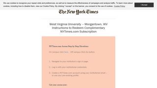 West Virginia University - Access NYT « The New York Times in ...