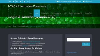 Login & Access (Nyack/ATS) – NYACK Information Commons