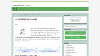 Nyandcompanycard.com ~ Pay Your Credit Bill Online!