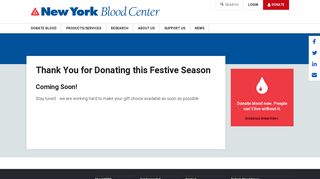 Thank You for Donating this Festive Season | New York Blood Center