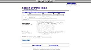 Search by party name. - Acris - NYC.gov