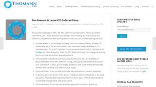 Five Reasons to Leave NYC Deferred Comp | ThomannTax Inc.