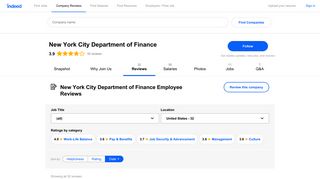 Working at New York City Department of Finance: Employee Reviews ...