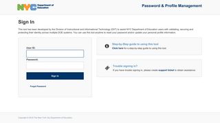 NYC DOE Password & Profile Management - Sign In