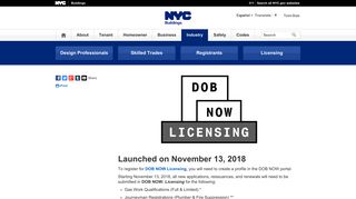 DOB NOW: Licensing - NYC.gov