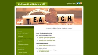 ADVANCE: Teacher Evaluation - Children First Network 107