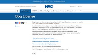 Dog License | City of New York - NYC.gov