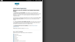 E-mail Update Registration - DOHMH - NYC.gov