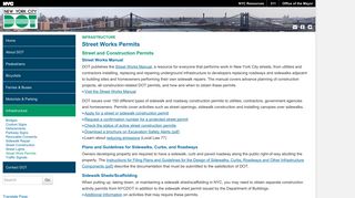 NYC DOT - Street Works Permits - NYC.gov