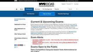 Current & Upcoming Exams - Department of Citywide ... - NYC.gov