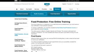 Food Protection Online Free - NYC.gov