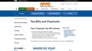 Tax Bills and Payments - NYC.gov