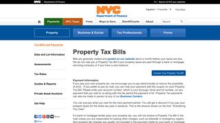 Property Tax Bills - NYC.gov