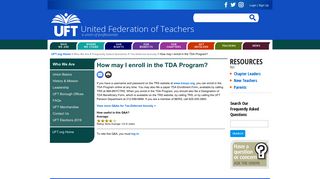 How may I enroll in the TDA Program? | United Federation of Teachers