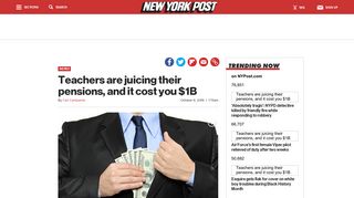 Teachers are juicing their pensions, and it cost you $1B - New York Post