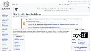 New York City Teaching Fellows - Wikipedia