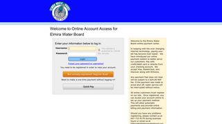 Online Account Access for Elmira Water Board