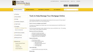 Managing Your Mortgage Online - New York Community Bank