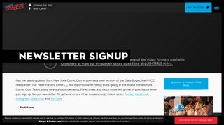 Newsletter Signup - New York Comic Con - October 3 - 6, 2019 - Javits ...