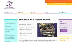 Reserve and renew books - The Globe Library, Stokesley