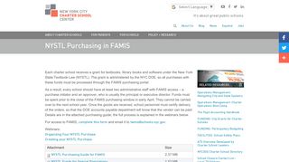 NYSTL Purchasing in FAMIS | New York City Charter School Center