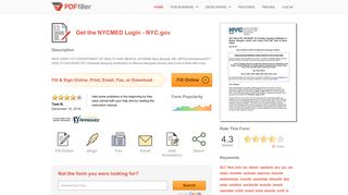 Fillable Online NYCMED Login - NYC.gov Fax Email Print - PDFfiller