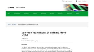 Solomon Mahlangu Scholarship Fund - NYDA - Career Guidance ...