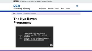 The Nye Bevan Programme - NHS Leadership Academy