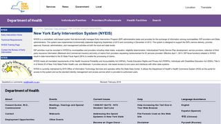 New York Early Intervention System (NYEIS)