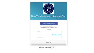 New York Health and Racquet Club - Login