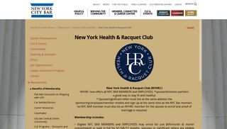 New York Health & Racquet Club | Member & Career Services | NYC Bar