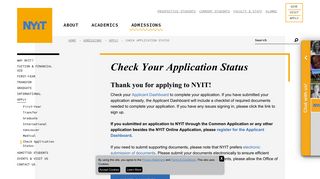 Check Your Application Status | Admissions | NYIT