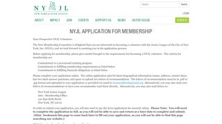NYJL Application for Membership | New York Junior League