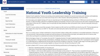 National Youth Leadership Training | Boy Scouts of America