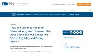 NYLX and Ellie Mae Announce Enhanced Integration Between Ellie ...