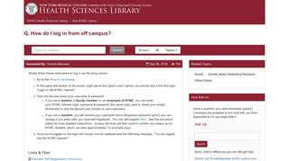 How do I log in from off campus? - Ask NYMC Library