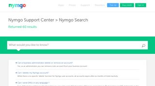 Nymgo Support Center > Nymgo Search