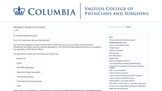 Hospital Systems Access – College of Physicians & Surgeons Student ...