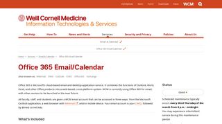 Office 365 Email/Calendar | Information Technologies & Services