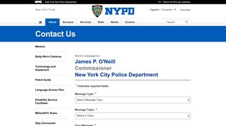 Email the Commissioner - NYPD - NYC.gov