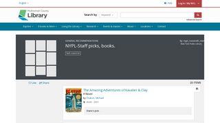 NYPL-Staff picks, books. | Multnomah County Library | BiblioCommons