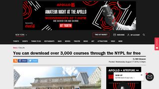 You can download over 3,000 courses through the NYPL for free