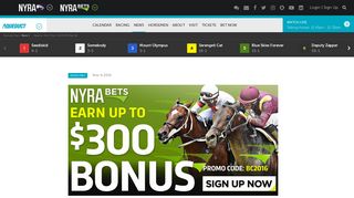 NYRA Bets offers horseplayers Bet $300, Get $300 Bonus, 13 Million ...